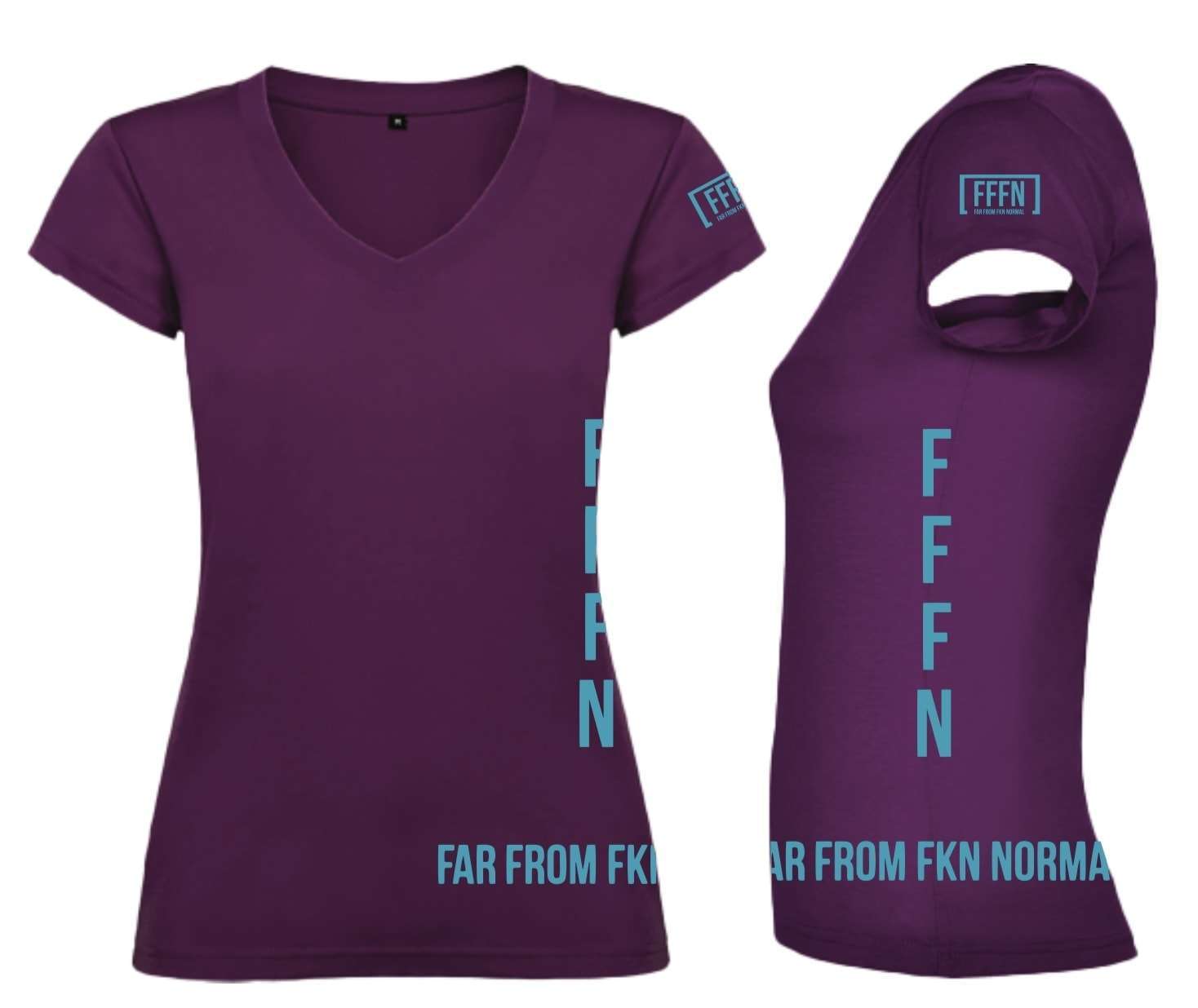 Purple :: Ladies V-Neck Side Logo T-Shirt