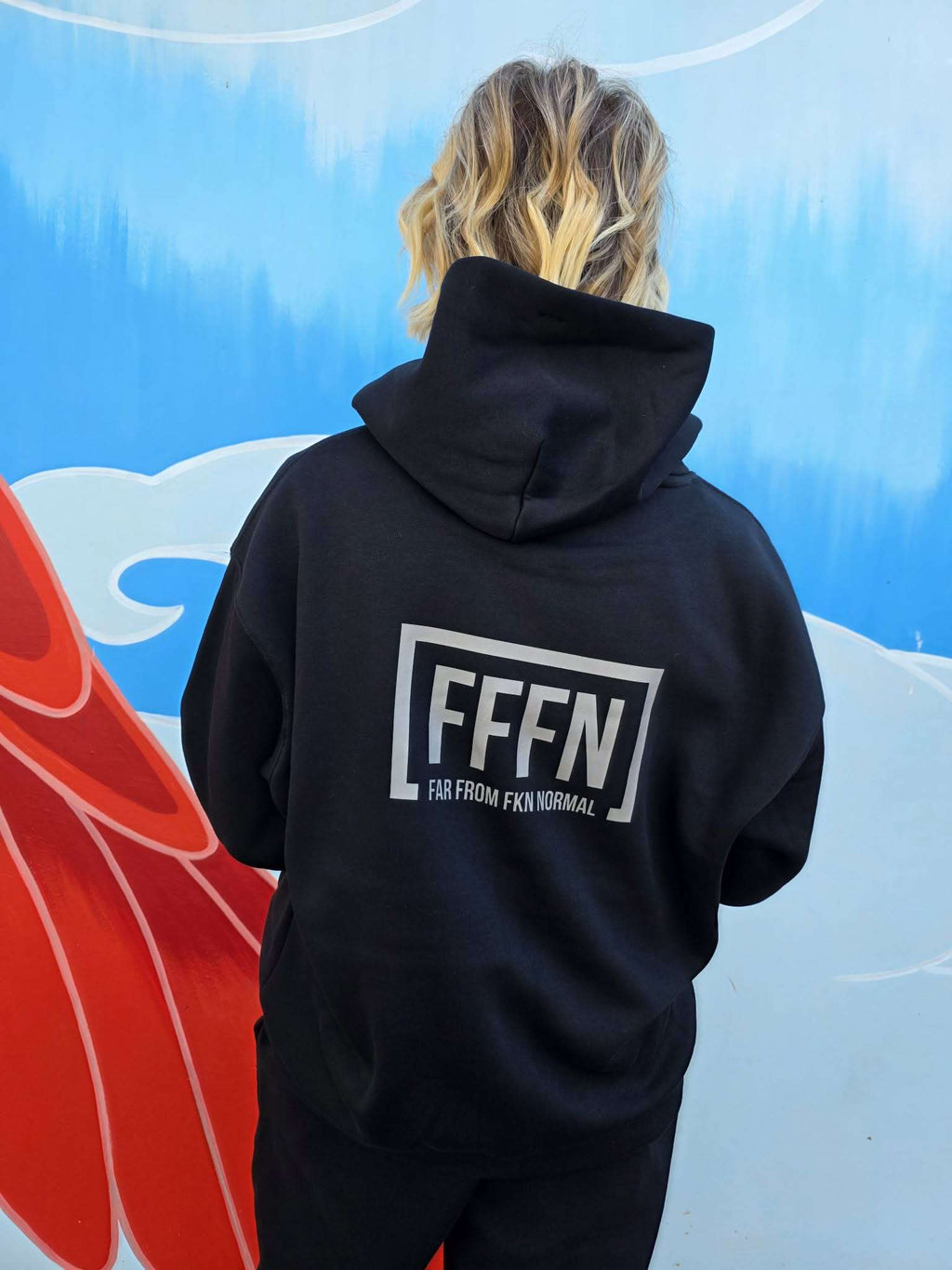 Midnight Stack Hoodie on model [model:female]