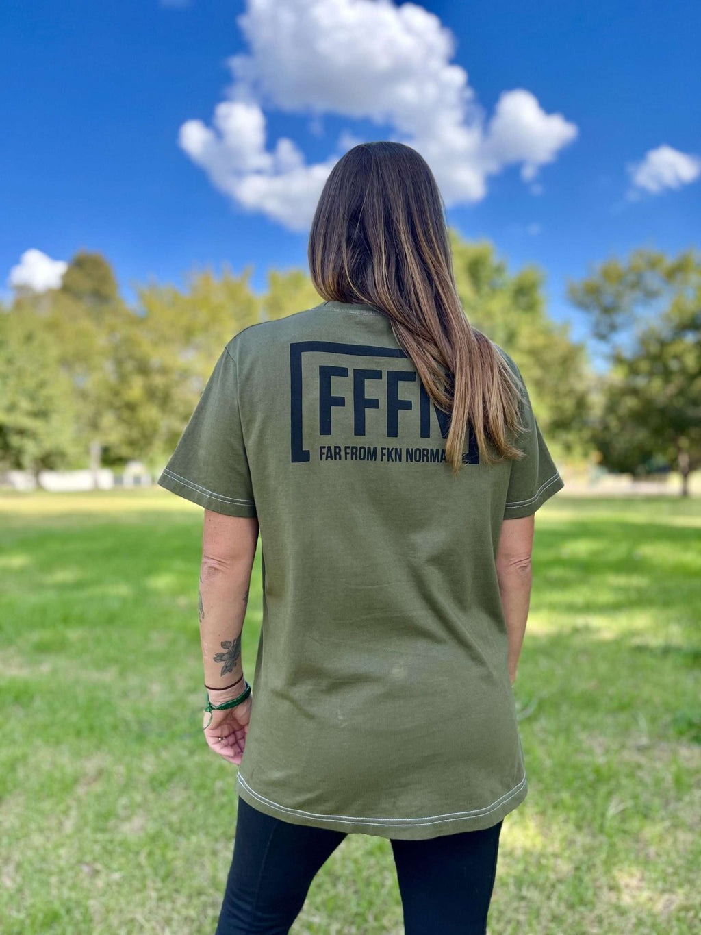 Green :: Unisex Rear Logo T-Shirt