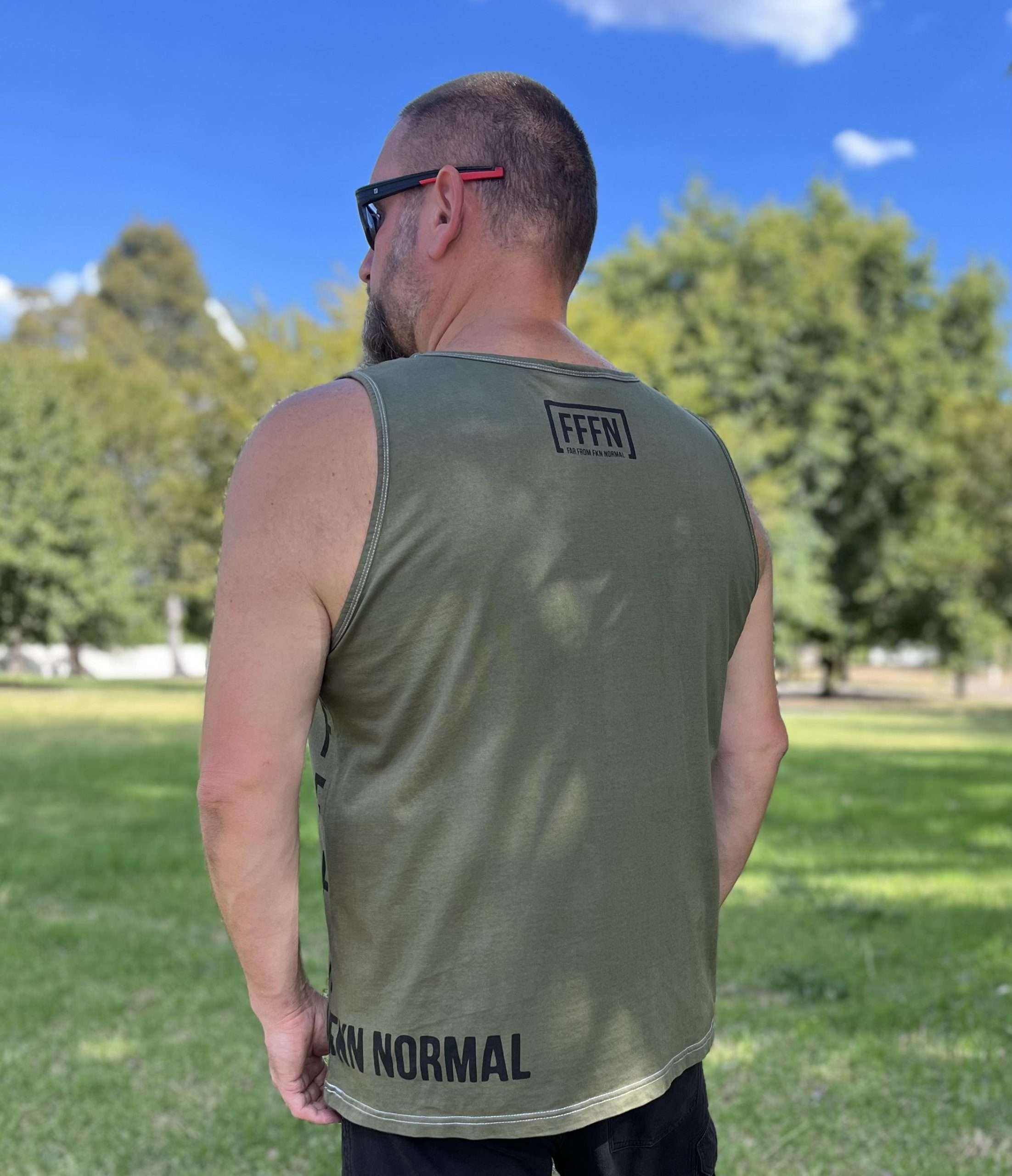 Green :: Unisex Side Logo Singlet