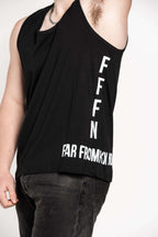 Unisex Black Side Logo Singlets on model [model:male]