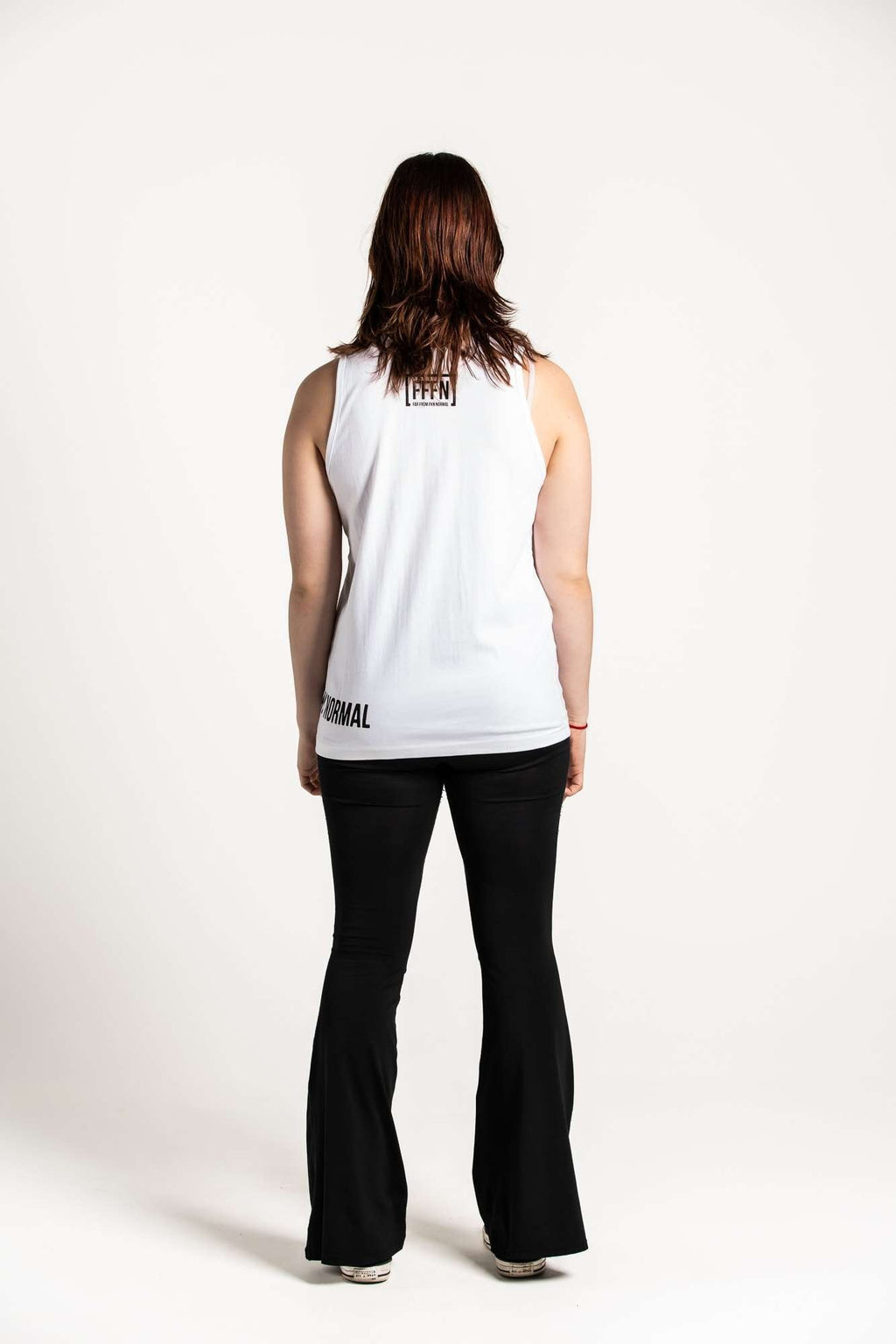 White :: Unisex Side Logo Singlet