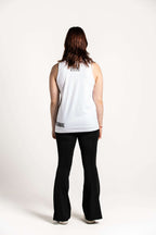 White :: Unisex Side Logo Singlet