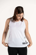 White :: Unisex Side Logo Singlet