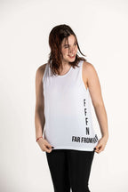 White :: Unisex Side Logo Singlet
