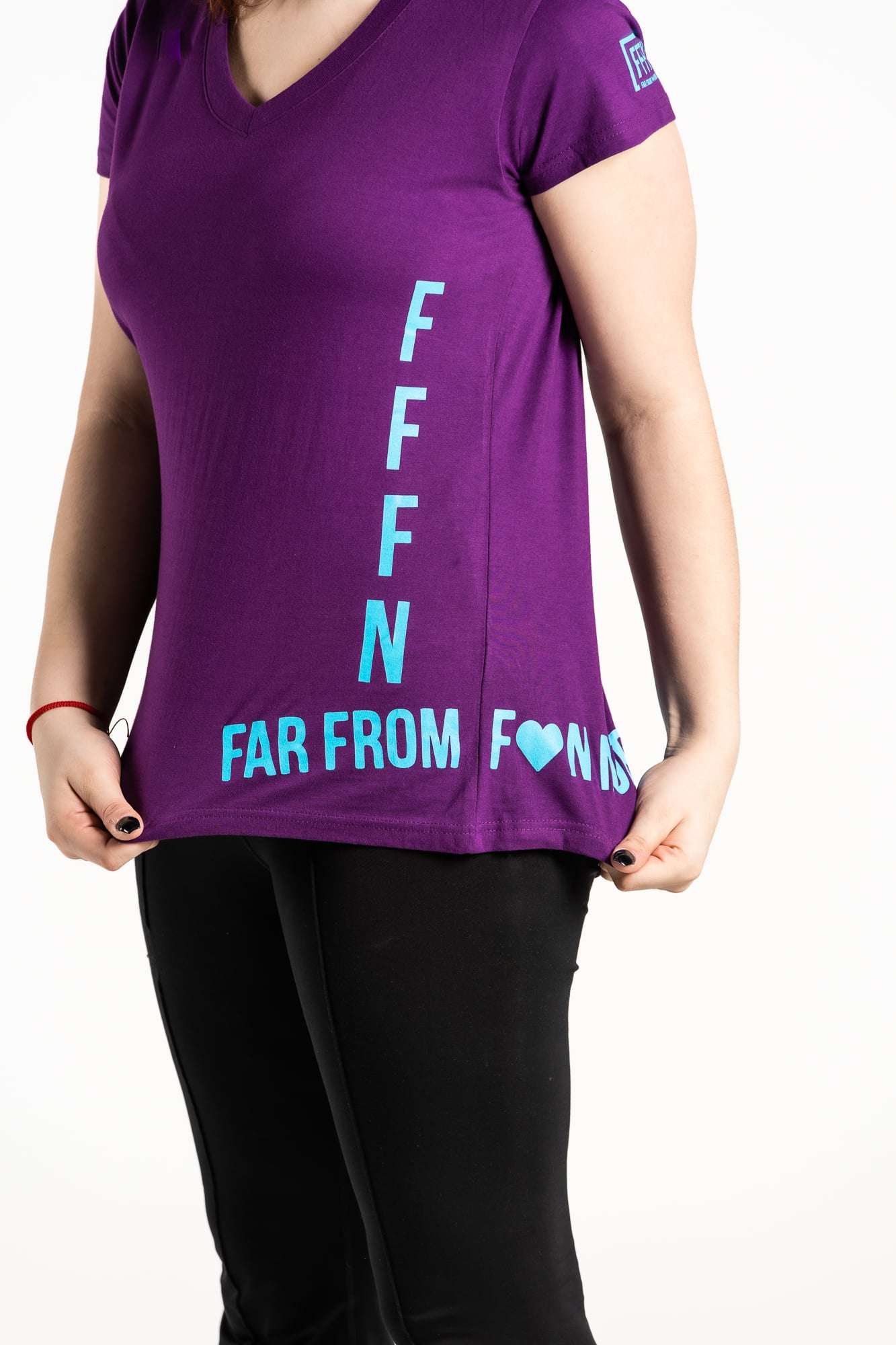 Ladies Love V-Neck Side Tee Purple
