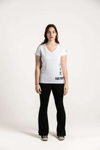 Ladies Love V-Neck Side Tee White