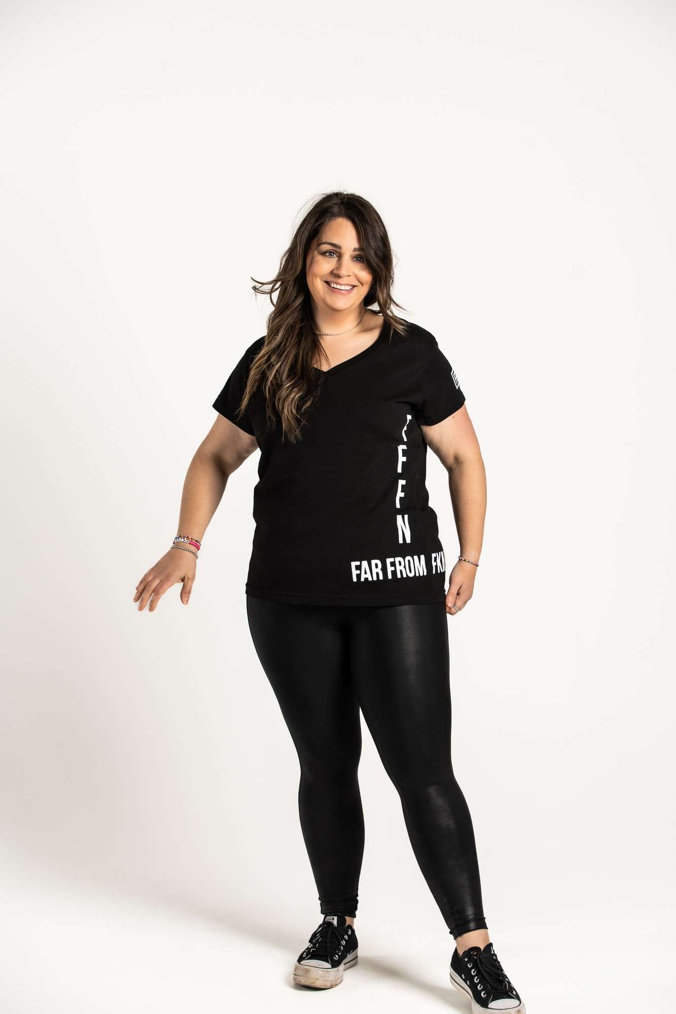 Ladies V-Neck Side Tee
