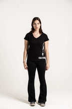 Ladies Love V-Neck Side Tee Black