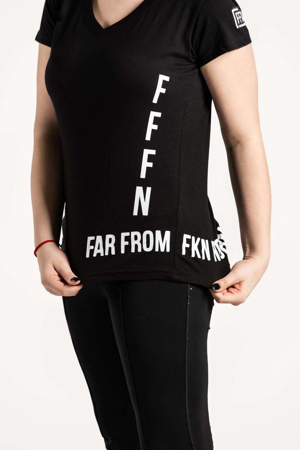 Ladies V-Neck Side Tee