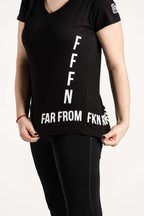 Ladies V-Neck Side Tee