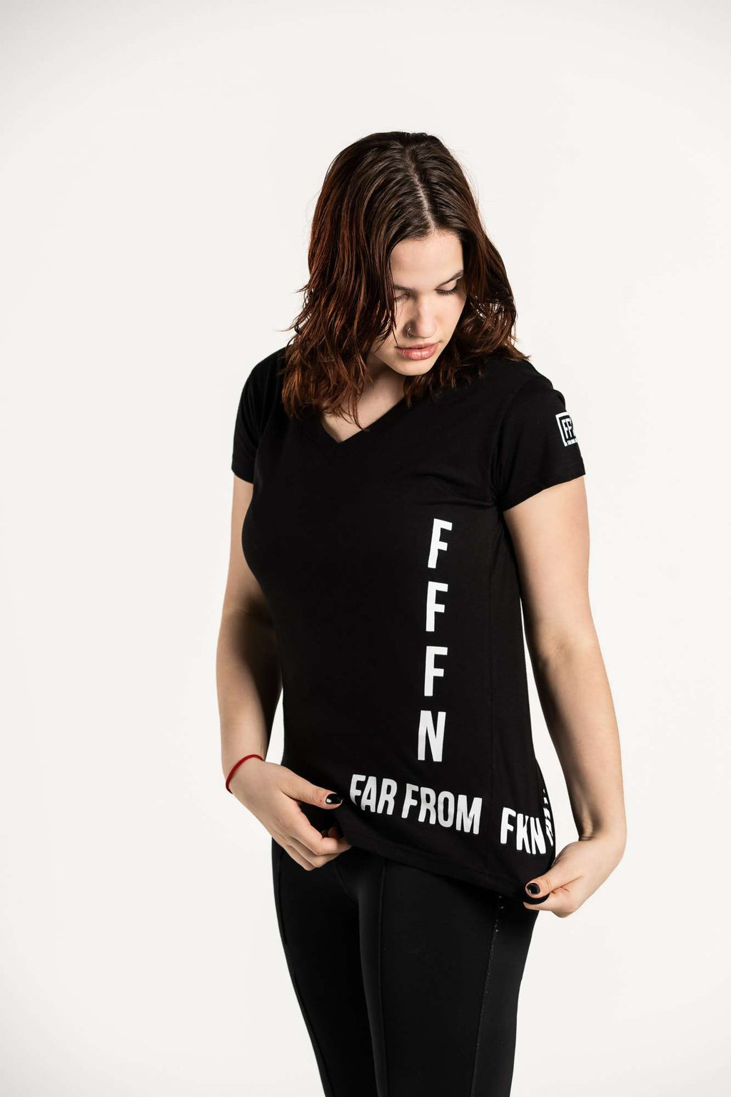Ladies V-Neck Side Tee