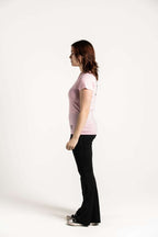 Pink :: Ladies V-Neck Rear Logo T-Shirt
