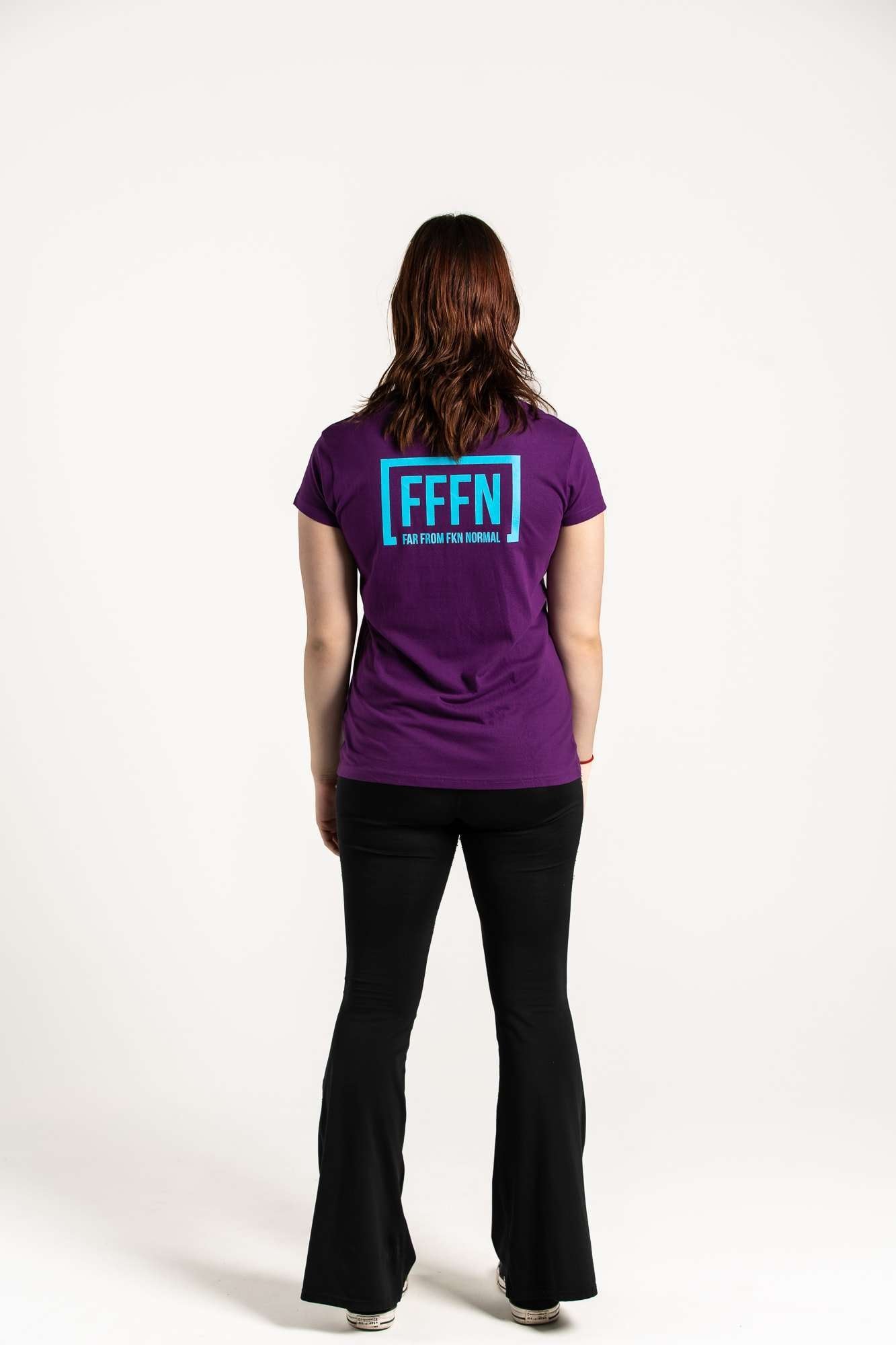 Purple :: Ladies V-Neck Rear Logo T-Shirt
