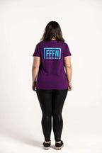 Purple :: Ladies V-Neck Rear Logo T-Shirt