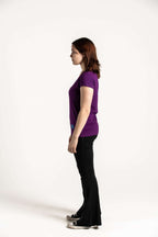Purple :: Ladies V-Neck Rear Logo T-Shirt