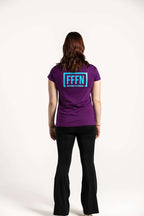 Ladies Love V-Neck Rear Tee Purple