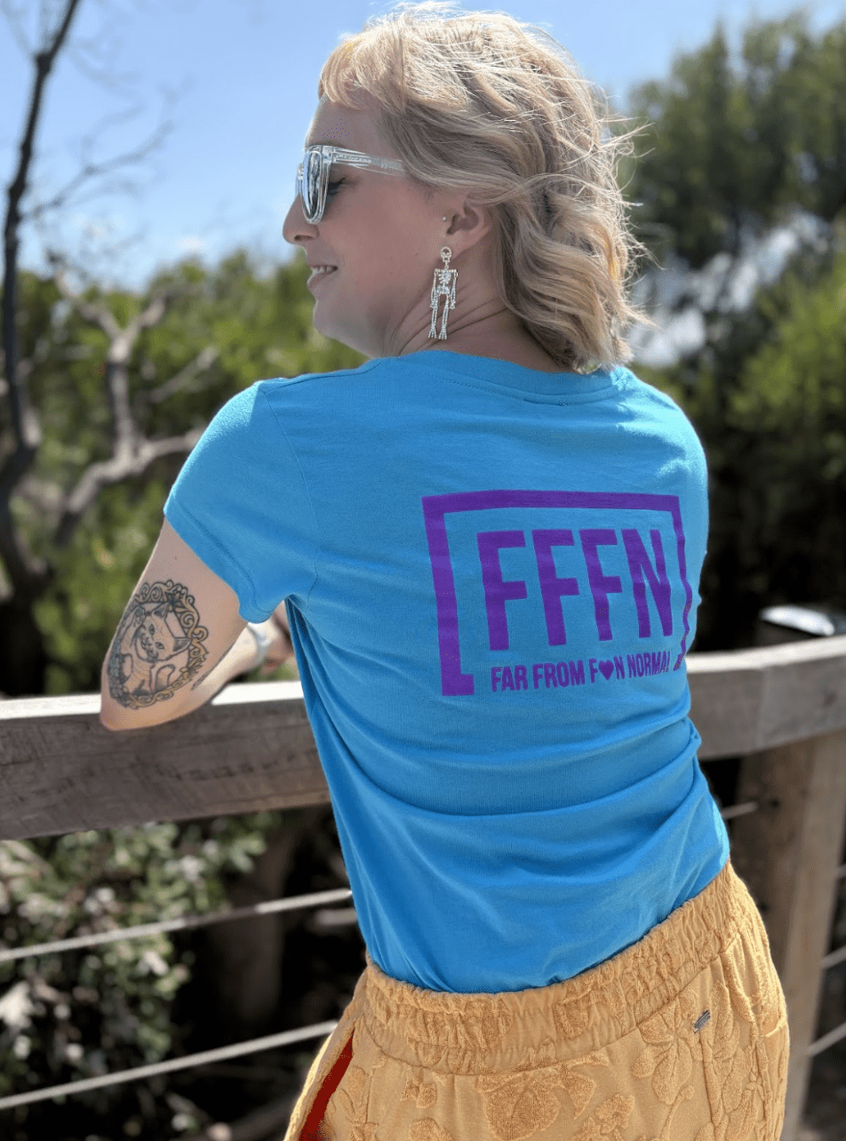 Ladies Love V-Neck Rear Tee Turquoise
