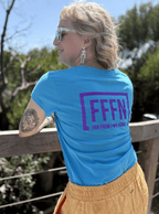 Ladies Love V-Neck Rear Tee Turquoise