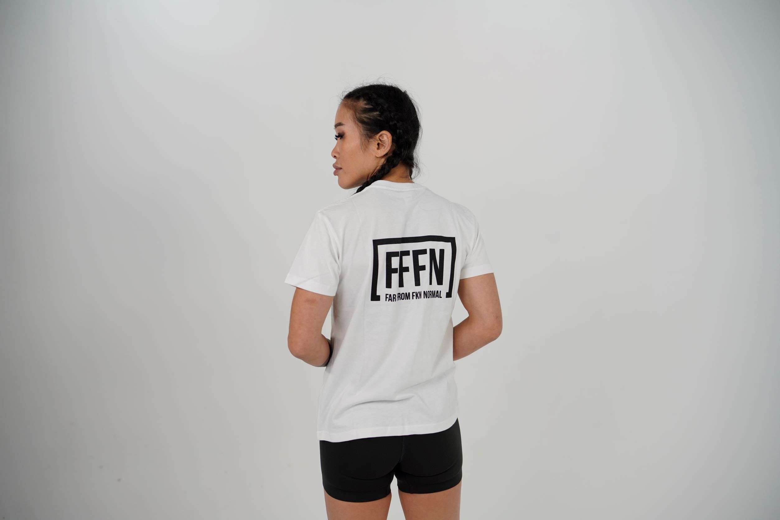 White :: Unisex Rear Logo T-Shirt