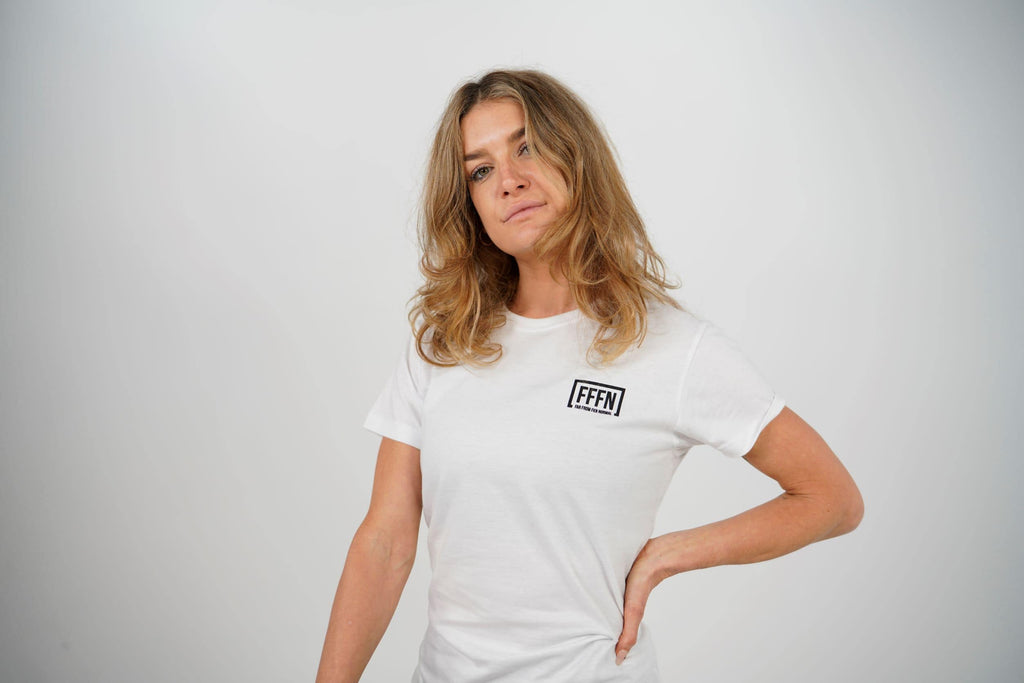 White :: Unisex Rear Logo T-Shirt