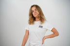 White :: Unisex Rear Logo T-Shirt