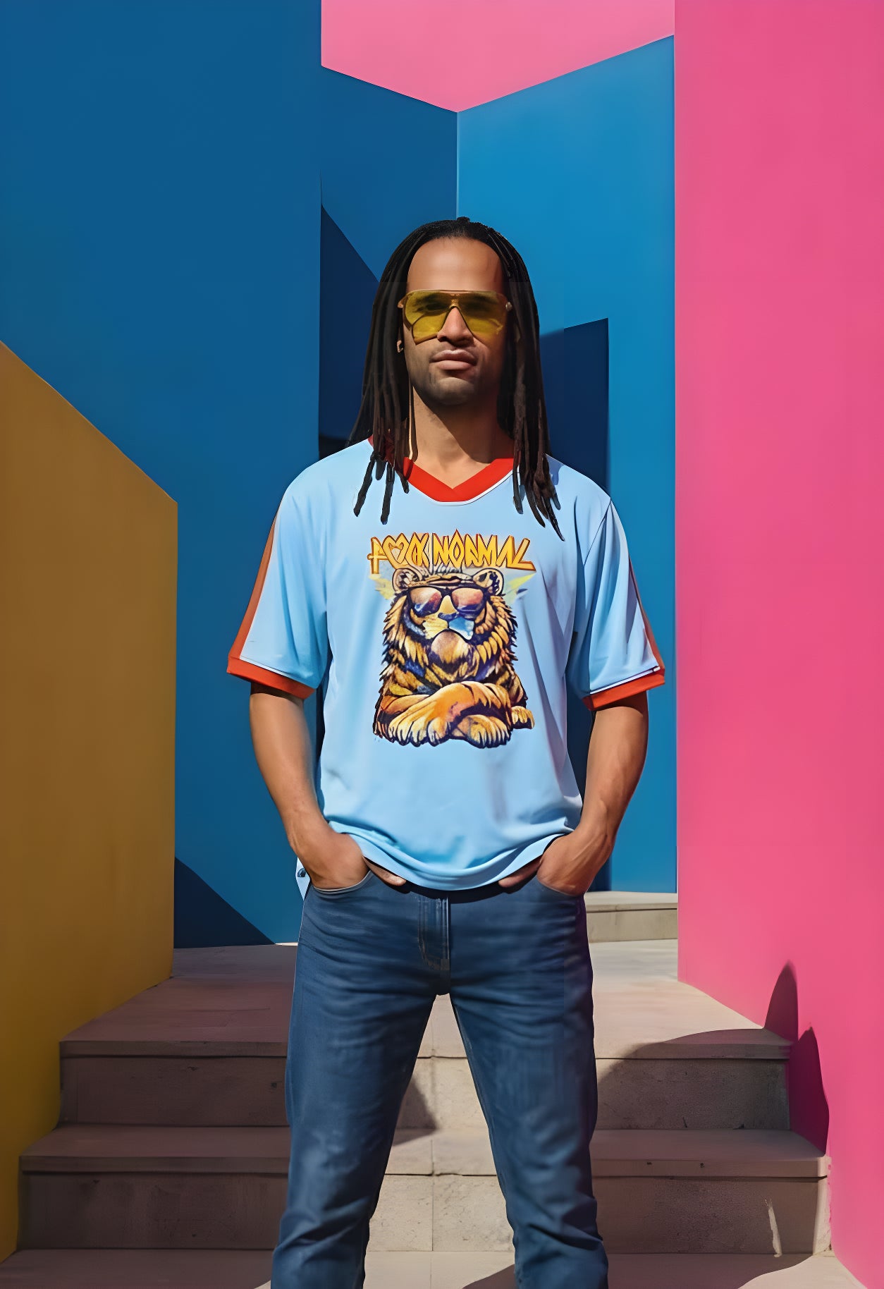 Limited Edition. Unisex Electric Roar Oversized Jersey on model