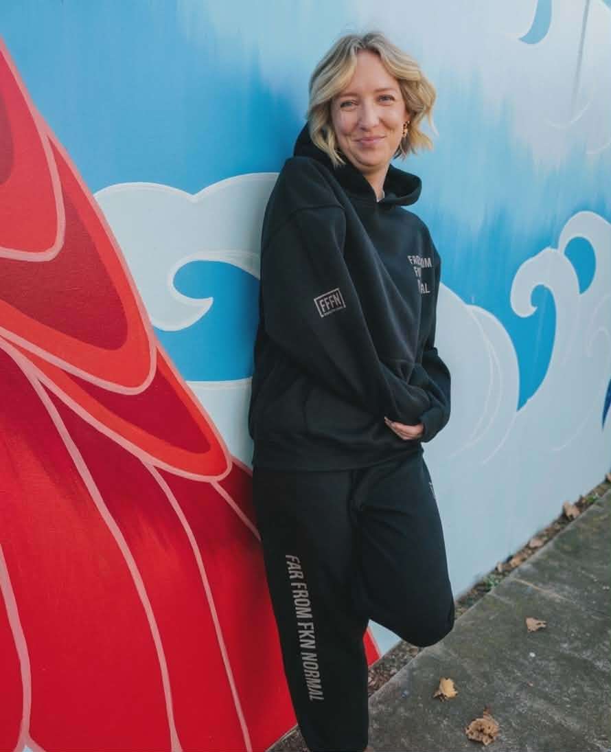 Midnight Stack Hoodie on model