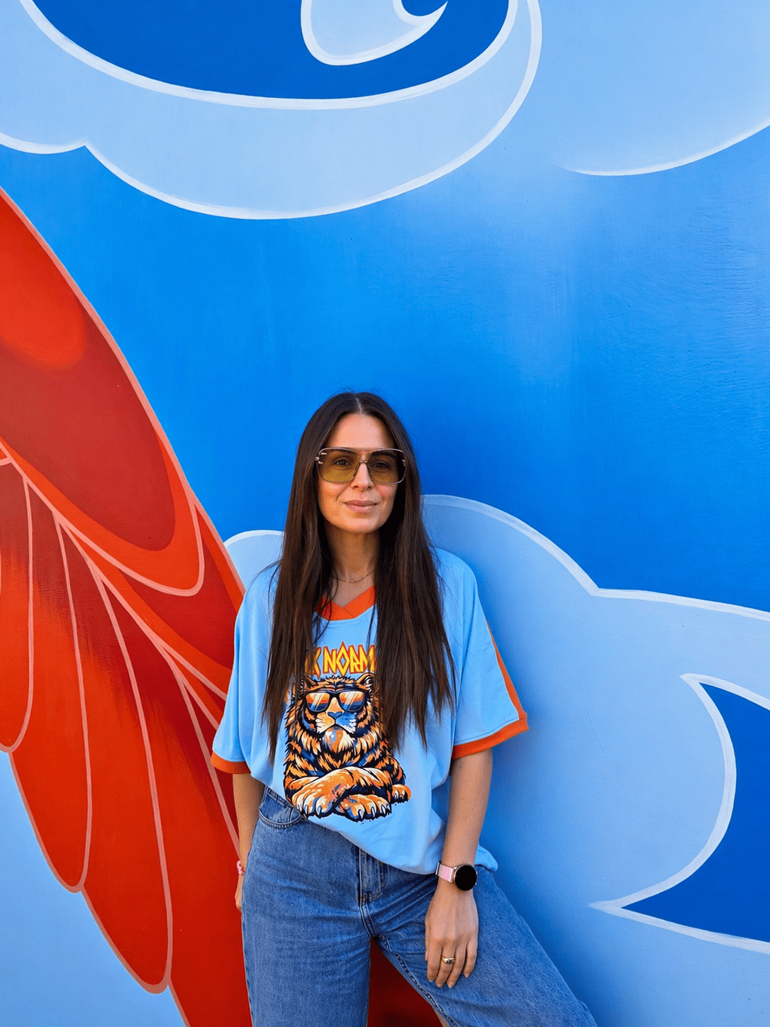 Limited Edition. Unisex Electric Roar Oversized Jersey on model